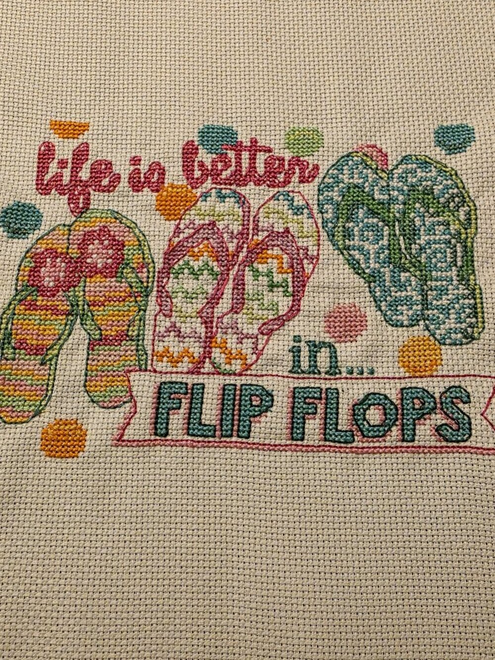Life Is Better In Flip Flops Cross Stitch